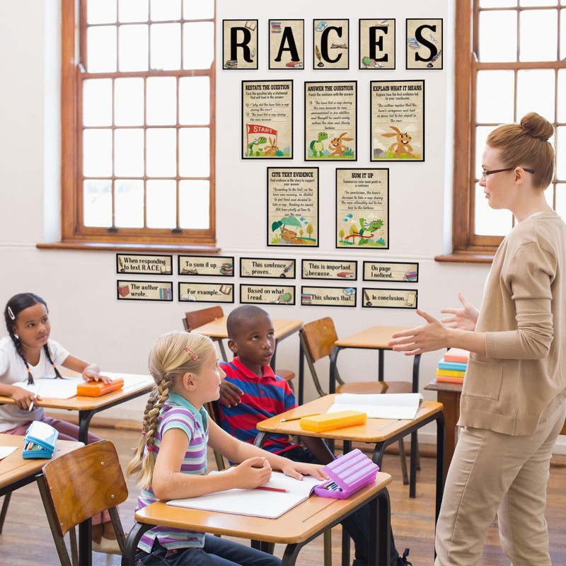 Outus 36 Pcs Races Writing Strategy Bulletin Board Poster Set