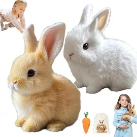 My Realistic Bunny Toy, Interactive Bunny Realistic Bunny - Jumping, Twitching, And Shaking Ears,  Bunbi Realistic Bunny, Realistic Bunny Toys for Kids - Color: Brown