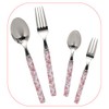 Kawai 080802 Scandinavian Cutlery Series Dessert Spoon Clover Pink