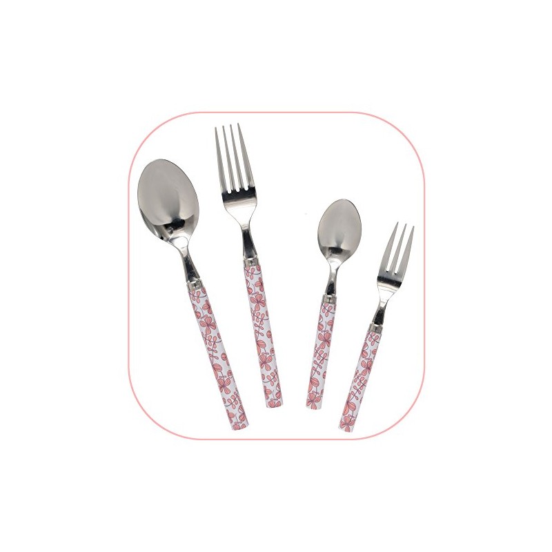 Kawai 080802 Scandinavian Cutlery Series Dessert Spoon Clover Pink