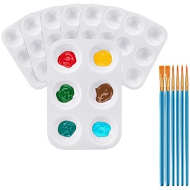Pack of 8 Pallets, Palette, Mixing Palette, Acrylic Paints, Mixing, Colour Mixing Palette, Palette, Mixing Palette, Watercolour, Mixing Palette Children 8.6 x 12 cm