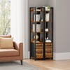 KLUVIS Skinny Bookshelf for Small Spaces - 5 Tier Thin