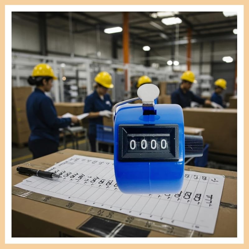 White Deer Hand Tally Counter 4 Digit Number Dual Clicker