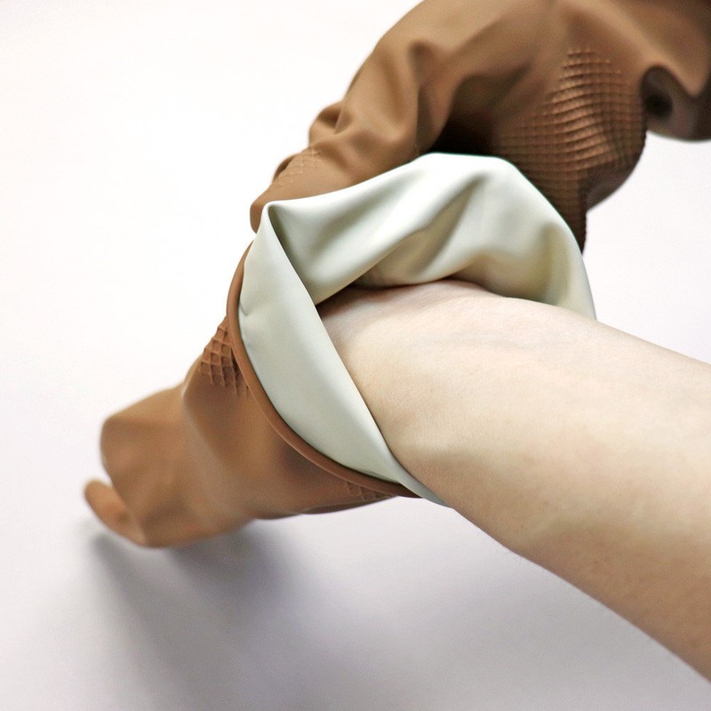 Glovesense natural latex rubber gloves 3/5 pieces beige/grey, S size