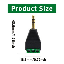 bociloy 6PCS 3 Pole 3.5mm Audio Jack to Screw Terminal Block Adapter, Solderless 1/8" Stereo Male to 3-Pin Female Screw Terminal Adapter Connector for Speaker Wire Connection