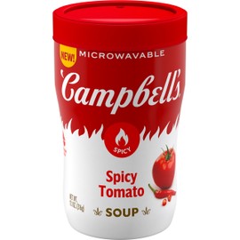 Campbell's Sipping Soup, Spicy Tomato Soup, 11.1 oz Microwavable Cup