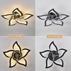 haodengshi 27" Black Geometric Ceiling Fan Lights with Remote, 6