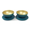 Tupperware Allegra Dessert Bowls (2) 275 ml Turquoise Green/Gold Dessert