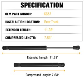 Rear Trunk Lift Support Shocks for Dodge Challenger 2008-2016 Gas Spring Strut Rod 6657 2 Pcs