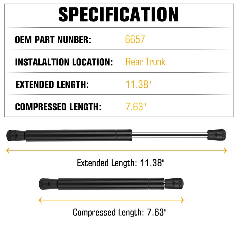 Rear Trunk Lift Support Shocks for Dodge Challenger 2008-2016 Gas
