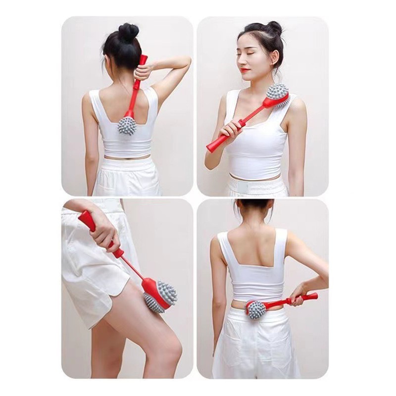 Massage Hammer 2 Soft Heads Retractable Flexible Handle Large Area