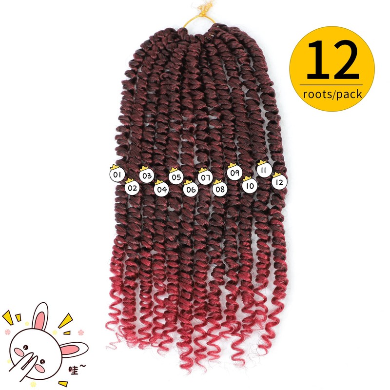 Fulcrum Passion Twist Hair 10 Inch, 8 Packs Passion Twist