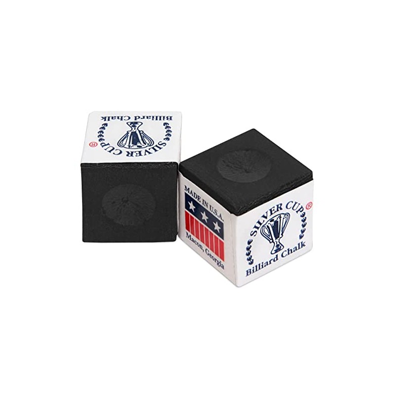 SILVER CUP Billiard CHALK - ONE DOZEN (Black)