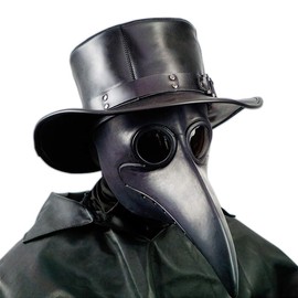 PartyHop Plague Doctor Mask, Black Bird Beak Steampunk Gas Costume, for Kid and Adult