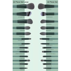 Set 22 brochas de maquillaje profesionales Patakkalepatakkale 22pz color verde