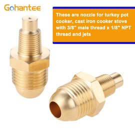 gohantee Propane Orifice Connector Brass Tube Fitting 3/8" Flare x 1/8" Mnpt for Freestanding Casting Cooking Stove Grill Turkey Pot Cooker 2PCS