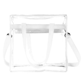 ARESACHI Plastic Bag, Transparent, Clear Bag, Tote Bag, Shoulder Bag, A4, White, white clear