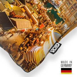 VOID Weihnachtsmarkt Frankfurt Kissenbezug Kissenhülle Sofakissen Kissen Deko Weihnachten Winter Weihnachtsdeko, Kissen Größe:80 x 80 cm