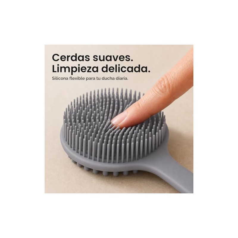 Estropajo de silicona para el cuerpo, cepillo de ducha de