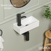 Small Wall Mounted Bathroom Sink, QISHKA 14.5" x 7" Ceramic