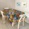 Walmsco Tablecloth Mexican Colorful Square Pattern Decor For Dining Room