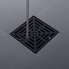 DEOKXZ 4-1/4 Inch Black Shower Drain Square, Base with Adjustable
