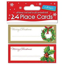 24 x Christmas Xmas Place Cards Table Name Settings - 2 Designs to Choose, Traditional