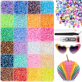 24000Pcs Resin Rhinestones for Bedazzling with B7000 Jewelry Glue, Colorful 3mm Non Hotfix Flatback Gems, Rhinestones for Crafting Crafts Clothing Tumblers Mugs Shoes Fabric Decor Nail Art