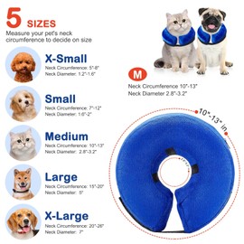 Dog Cone Collar,Protective Inflatable Collar for Dog&Cat,Pet Recovery Collar Blow up,Cat Cone Collar Alternative After Surgery for Small Medium Large Dog (Blue, Medium(Neck Size :10"-13"))