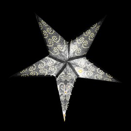 com-four® Luminous star in 3D with LED lighting in warm white for hanging, high-quality and stable paper star.