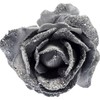 BWG Clip On Graphite Grey Rose Flower Christmas Tree Decorations