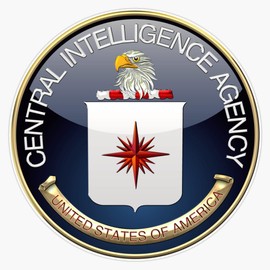 Central Intelligence Agency - CIA Emblem 3D on Blue Velvet Window Bumper Sticker Decal 5"