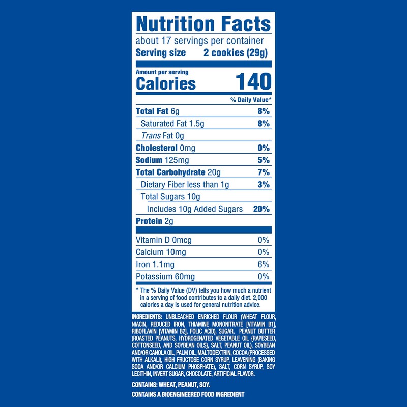 OREO Peanut Butter Creme Chocolate Sandwich Cookies, Family Size, 17