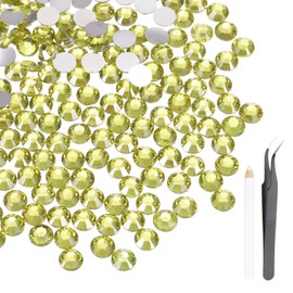 MECCANIXITY 2000 Pcs Flatback Crystal Rhinestones, Resin Crystal Gems with Tweezer Dotting Pen Non Hotfix for Bedazzling Tumblers Mugs Bottles Nail DIY Crafts(SS16 4mm, Yellow)