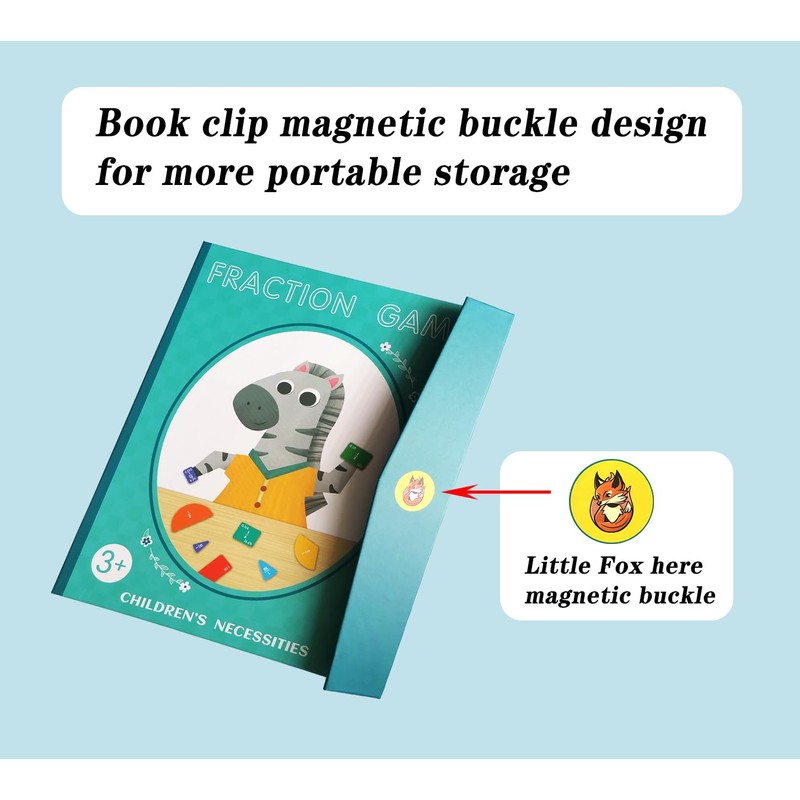 Magnetic Fraction Educational Puzzle Fraction Tiles and Circles, Equip Magnetic