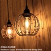 Hanging Pendant Lights, Battery Operated Outdoor Chandelier with Warm White