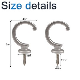 INCREWAY Ceiling Hooks 8 Pieces Antique Zinc Alloy Screw Hooks for Hanging Curtains Cups Jewelry (Silver)