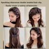 Sparkling Crystal Stone Braided Hair Clips,Double Braided Bangs Hairpins,Rhinestone Hair