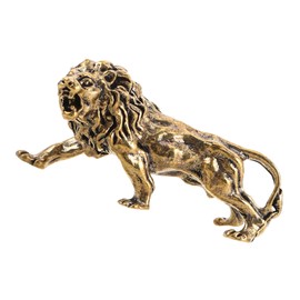 iplusmile Metal Lion Ornament Realistic Lion Figurine for Home Decor Tea Pet Meticulous Detailing for Lucky Touch