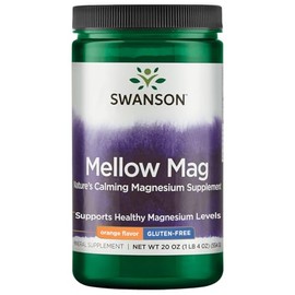 Swanson Mellow Magnesium Drink Bone & Muscle Support Health Supplement Vegan Non-GMO Sugar Free Magnesium Carbonate 330 mg Powder Orange