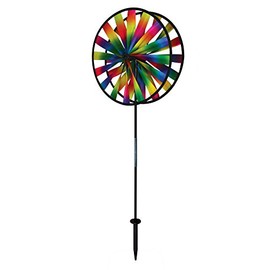 In the Breeze 14-Inch Duo Kaleidoscope Wheel Spinner, Outdoor Ground Décor, 2719