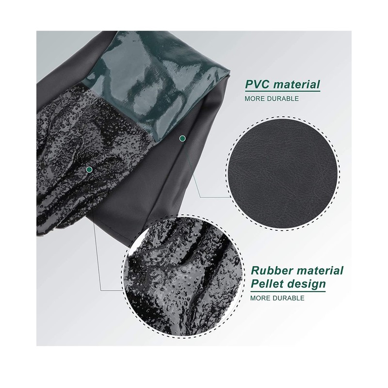 TINGSING 1 Pair Sandblasting Cabinet Gloves 23.6",Blast Protection, with 2