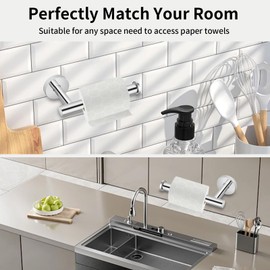 Toilet Paper Holder, Eolax Perforated Roll Holder, Wall Mounted, Set of 2, SUS304 Stainless Steel, Toilet Roll Holder for Bathroom, Kitchen, Washroom (Chrome)