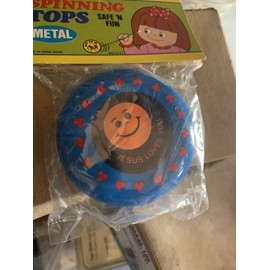 Vintage Spinning Top Yo-Yo Metal 1033 “Jesus Loves You” 2.5” Flea Market