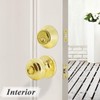Probrico Polished Brass Keyed Entry Door Knob and Double Cylinder