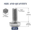 1/4-20 x 5/8" Hex Head Screw Bolt, 10Pcs 18-8 (304)