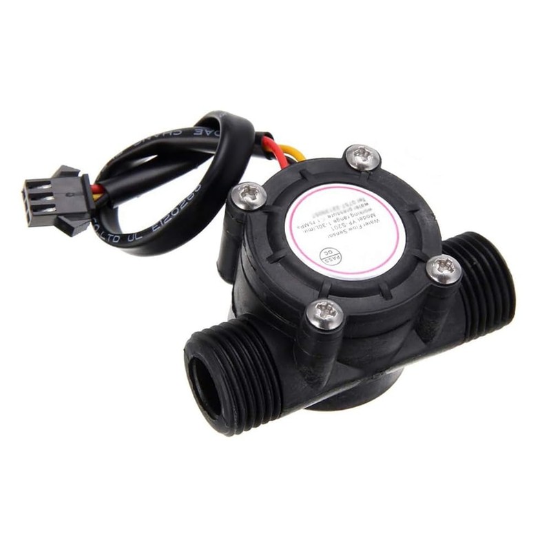 Water Flow Sensor, G1/2 Flow Hall Meter 1-30L/min Water Control