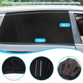 Car Side Window Sun Shade, Sun Shades for Car Windows, Car Sun Shade Blocking Car Mosquito Net for Baby, Easy Fit and Use, Double Layer Design, Car Accessories Blinds Fits Most Vehicles 2Pack (L)