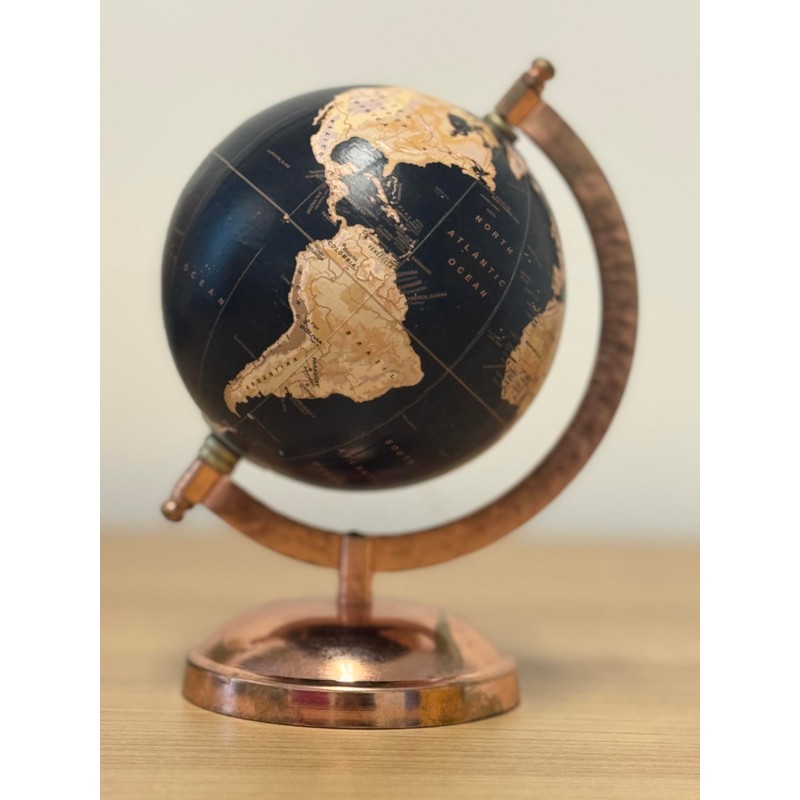 EXERZ 13cm Globe with Bronze Base, Handcraft Decorative Globe SI-3937
