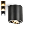 Gleonlux LED Ceiling Spotlight, Surface-Mounted Spotlight, Black, Dimmable, Swivelling with